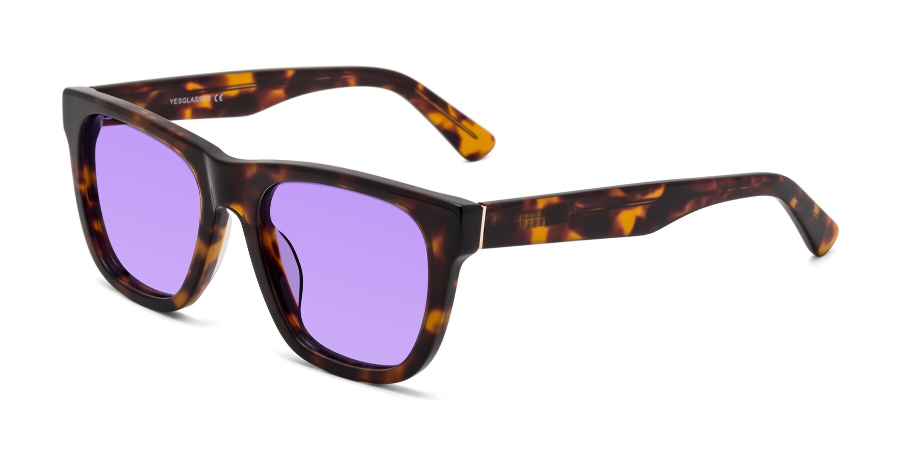 Angle of Pearls in Tortoise with Medium Purple Tinted Lenses