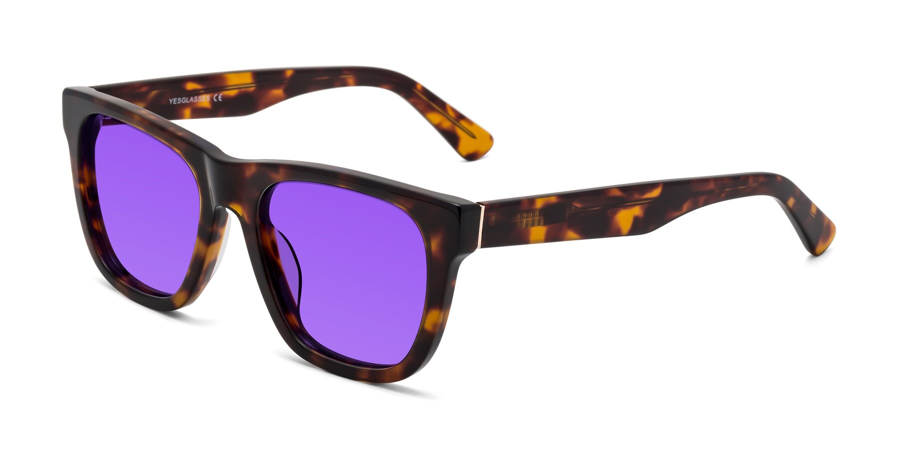 Angle of Pearls in Tortoise with Purple Tinted Lenses