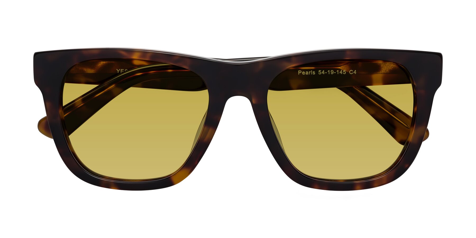 Folded Front of Pearls in Tortoise with Champagne Tinted Lenses