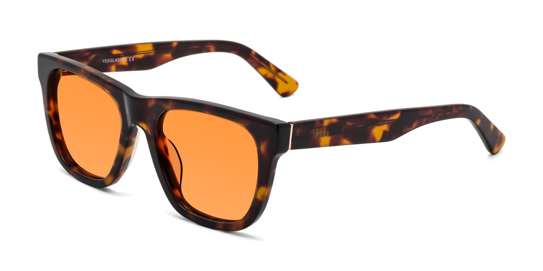 Angle of Pearls in Tortoise with Orange Tinted Lenses