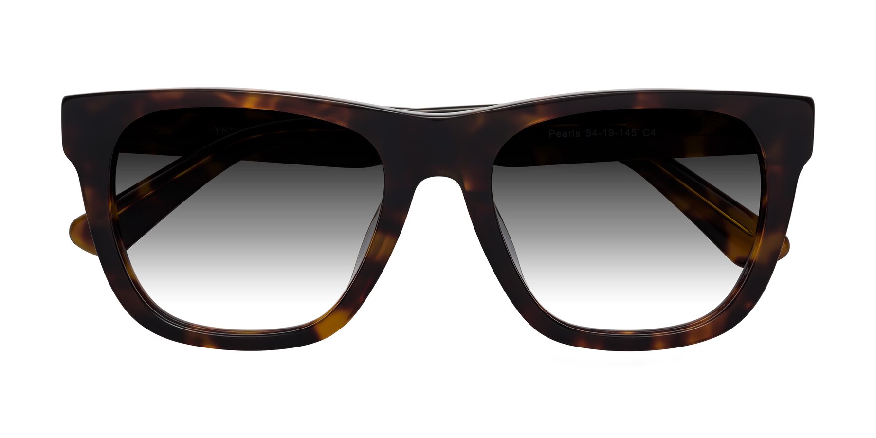 Folded Front of Pearls in Tortoise with Gray Gradient Lenses