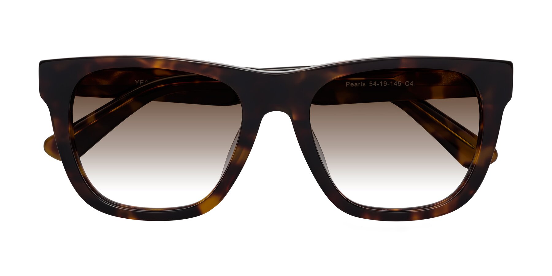 Folded Front of Pearls in Tortoise with Brown Gradient Lenses