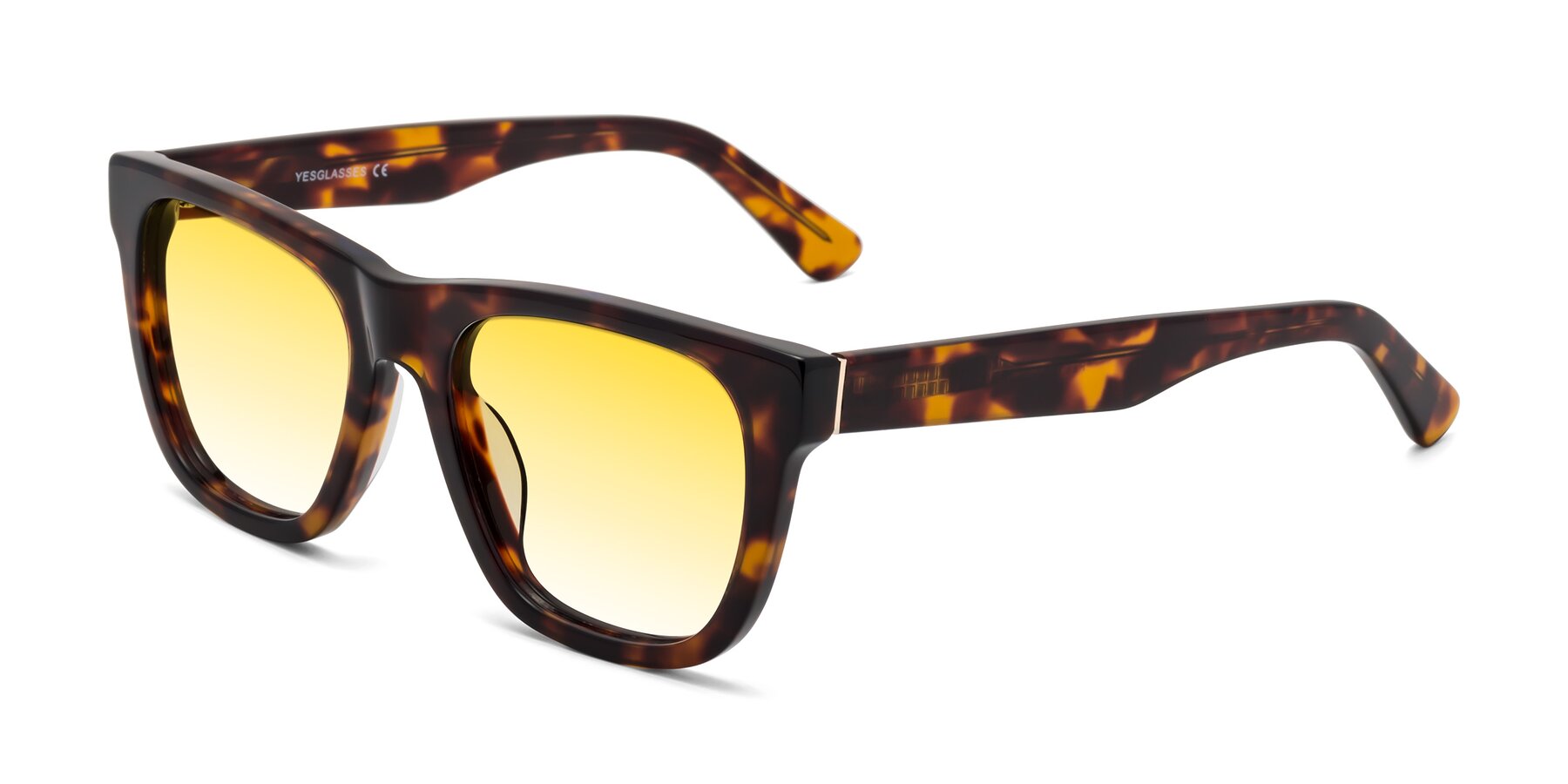 Angle of Pearls in Tortoise with Yellow Gradient Lenses