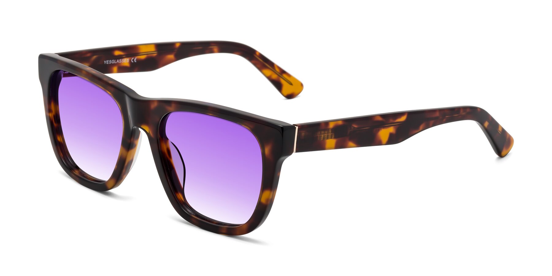 Angle of Pearls in Tortoise with Purple Gradient Lenses