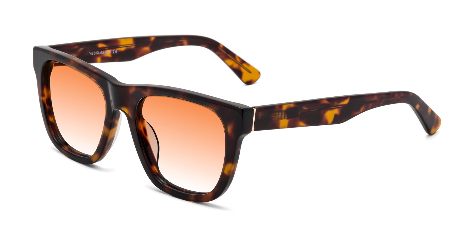 Angle of Pearls in Tortoise with Orange Gradient Lenses