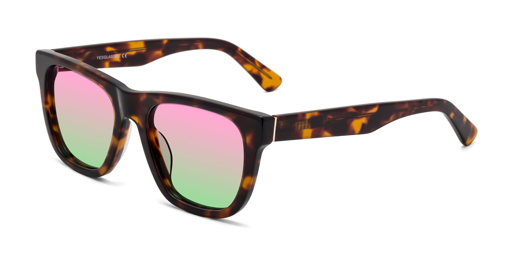 Angle of Pearls in Tortoise with Pink / Green Gradient Lenses