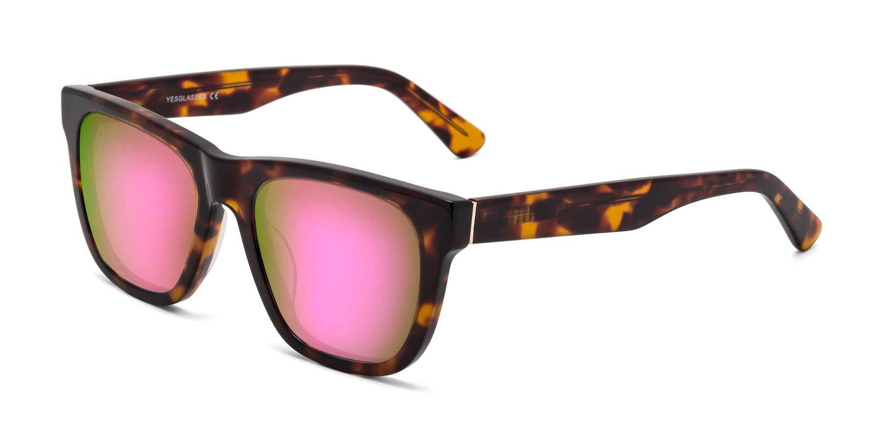 Angle of Pearls in Tortoise with Pink Mirrored Lenses