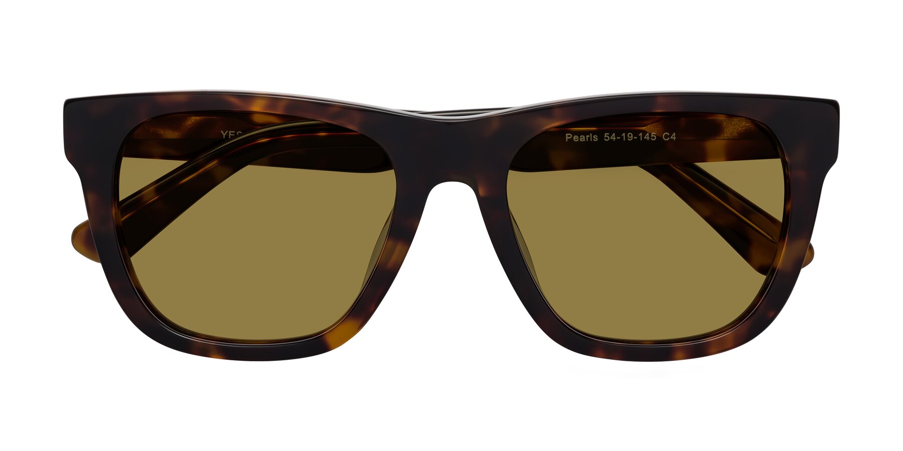 Folded Front of Pearls in Tortoise with Brown Polarized Lenses