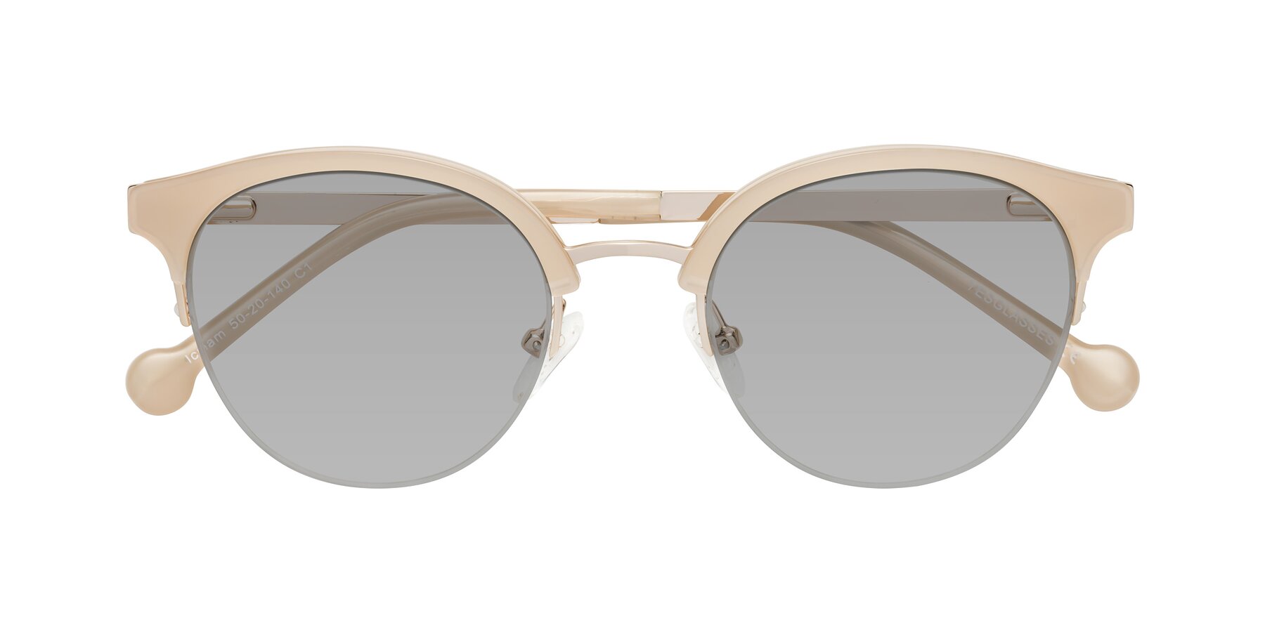 Folded Front of Icream in Beige-Gold with Light Gray Tinted Lenses