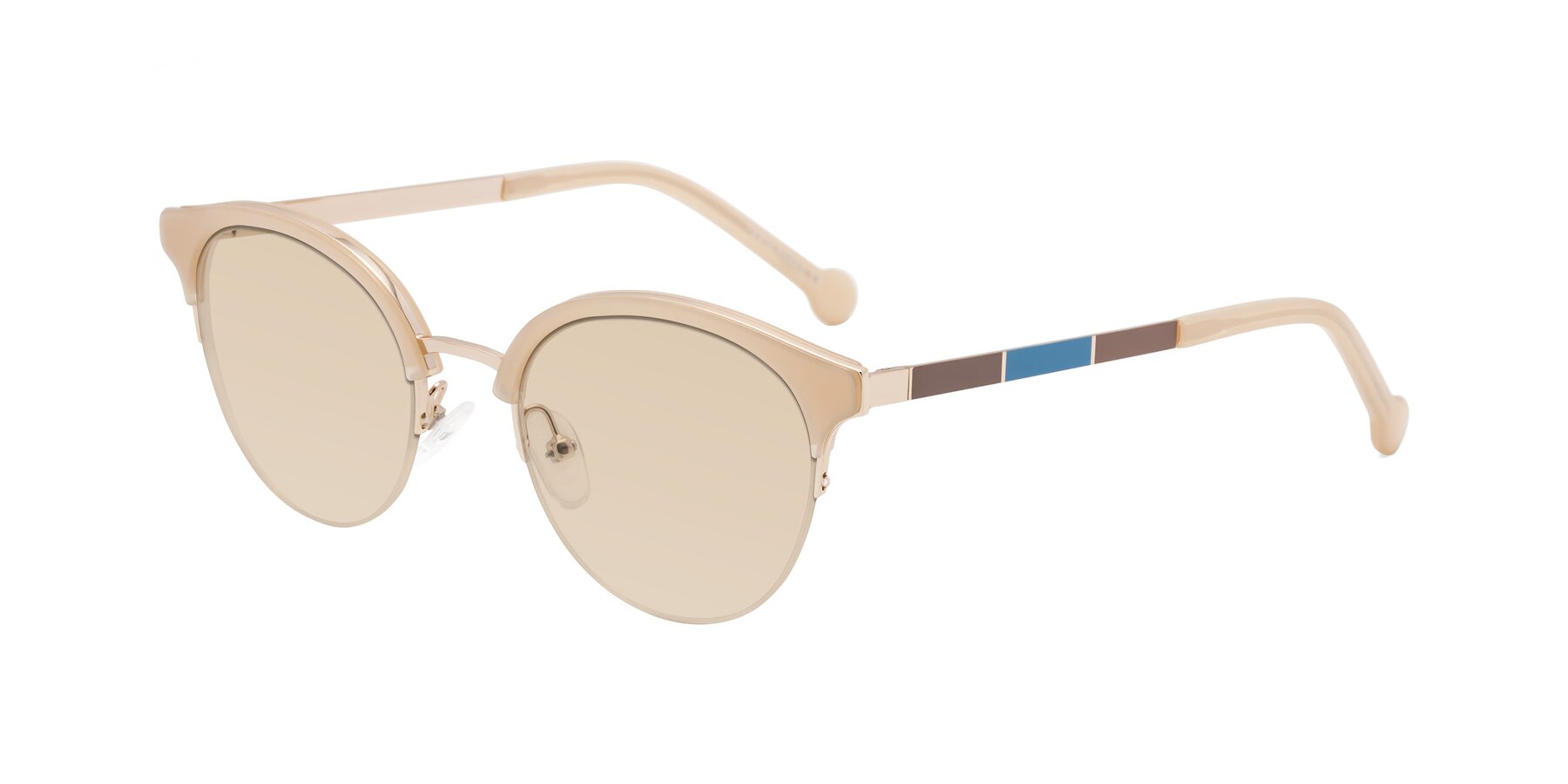 Angle of Icream in Beige-Gold with Light Brown Tinted Lenses