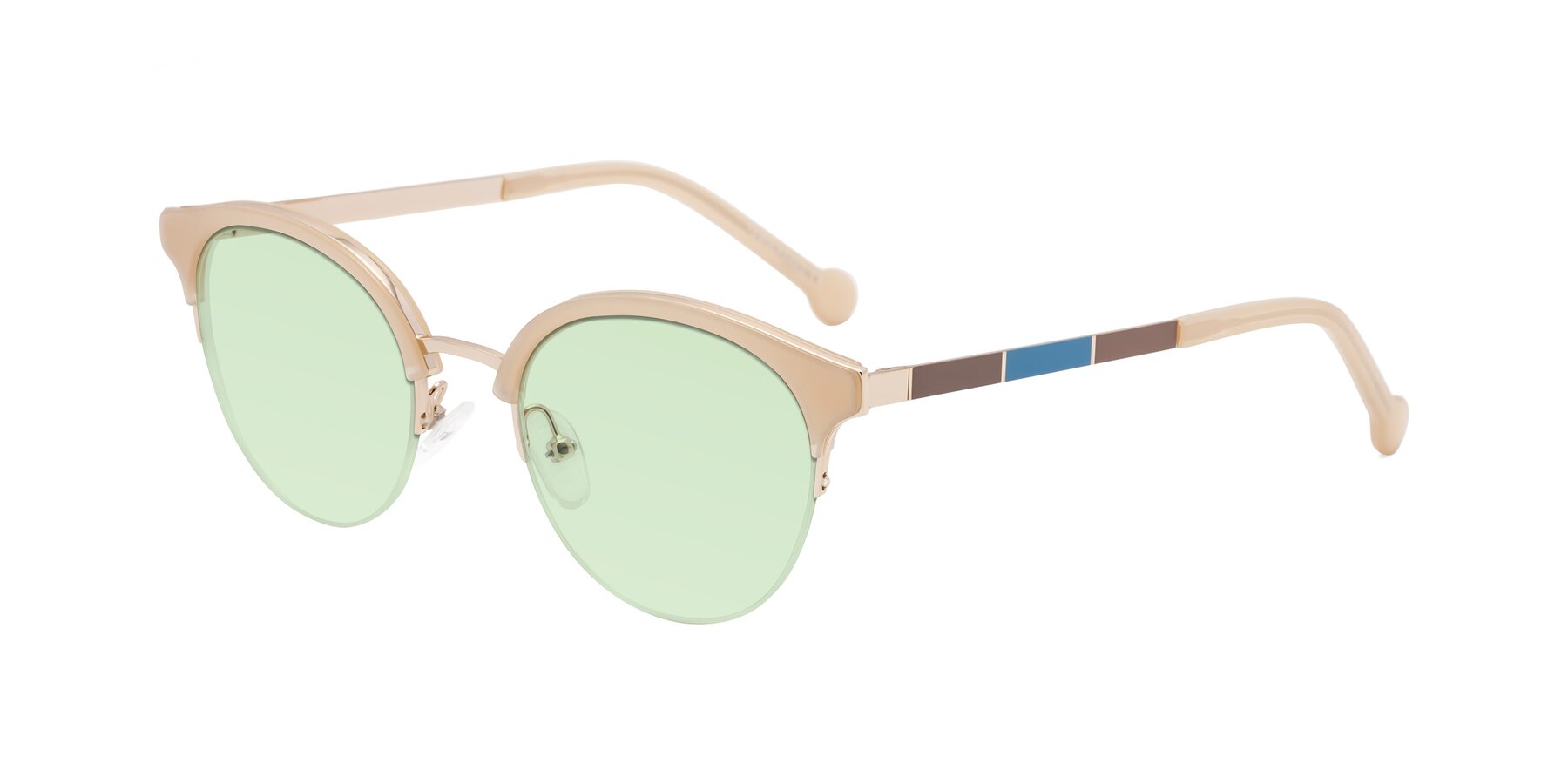 Angle of Icream in Beige-Gold with Light Green Tinted Lenses