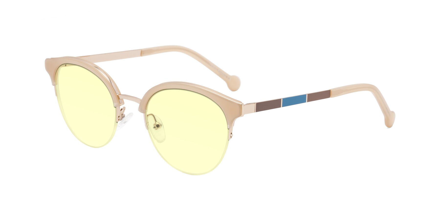 Angle of Icream in Beige-Gold with Light Yellow Tinted Lenses