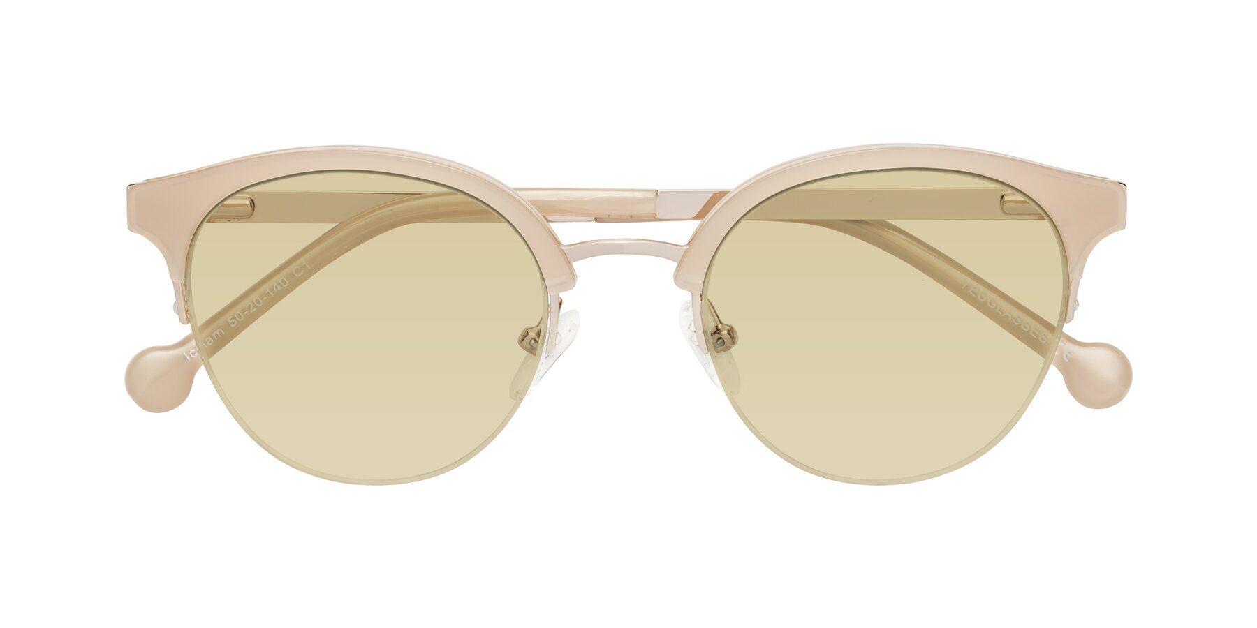 Folded Front of Icream in Beige-Gold with Light Champagne Tinted Lenses