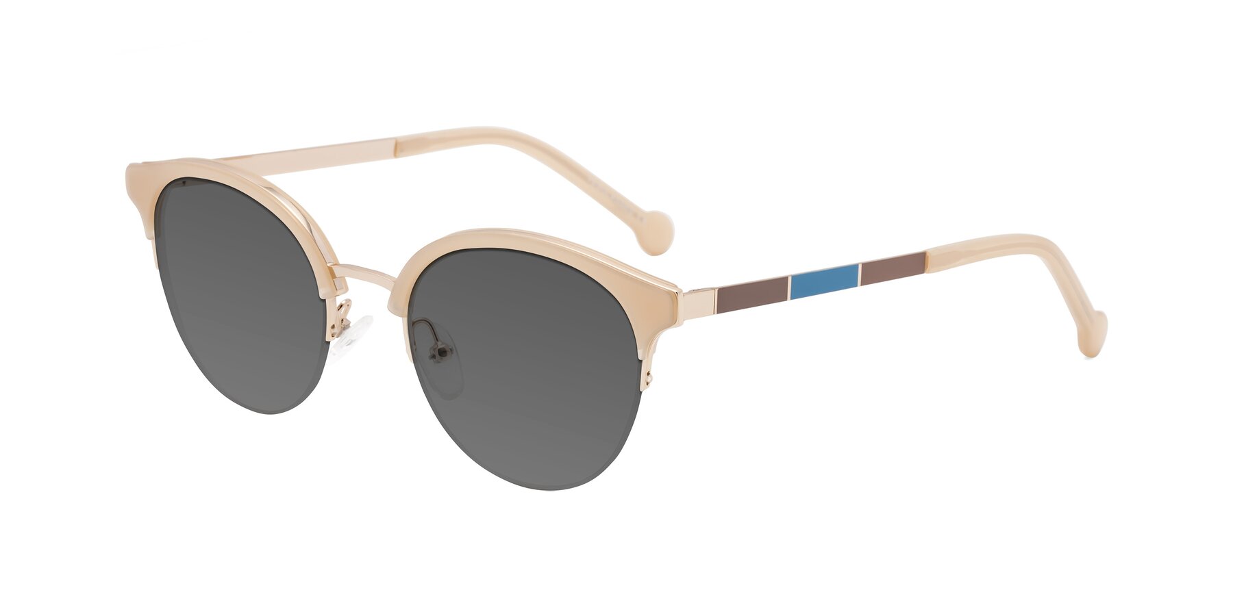 Angle of Icream in Beige-Gold with Medium Gray Tinted Lenses