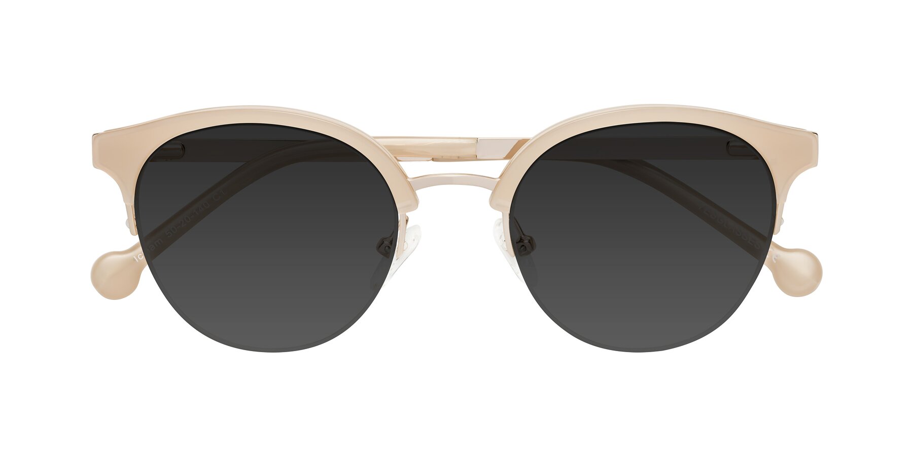 Folded Front of Icream in Beige-Gold with Gray Tinted Lenses