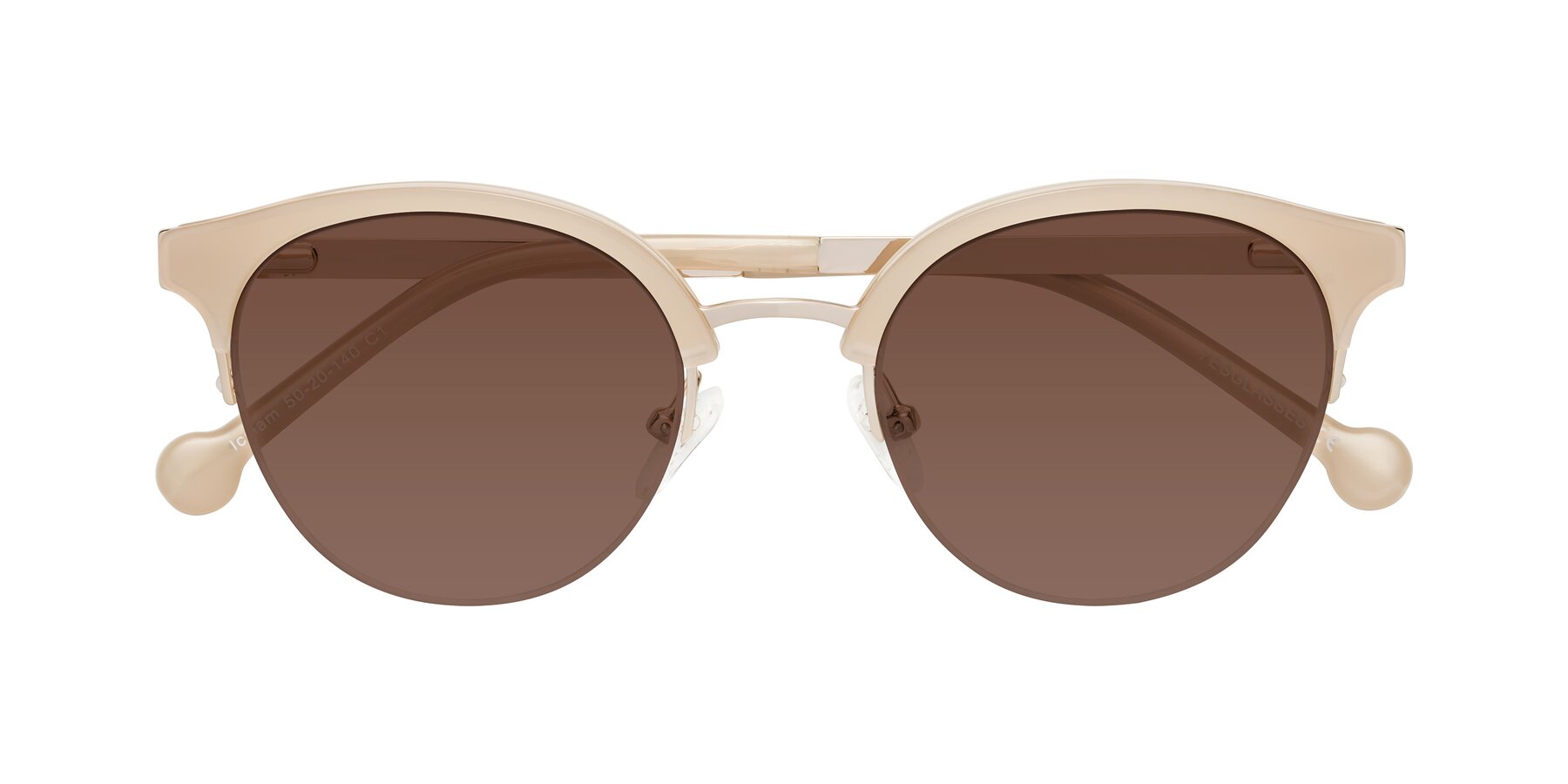 Folded Front of Icream in Beige-Gold with Brown Tinted Lenses