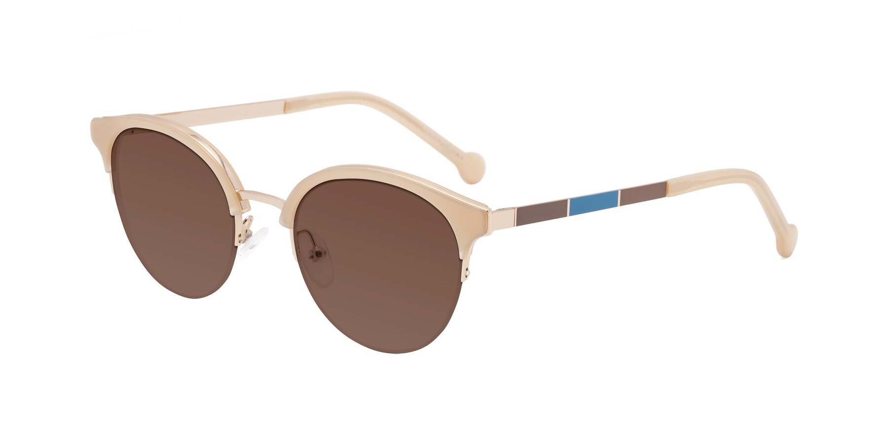 Angle of Icream in Beige-Gold with Brown Tinted Lenses