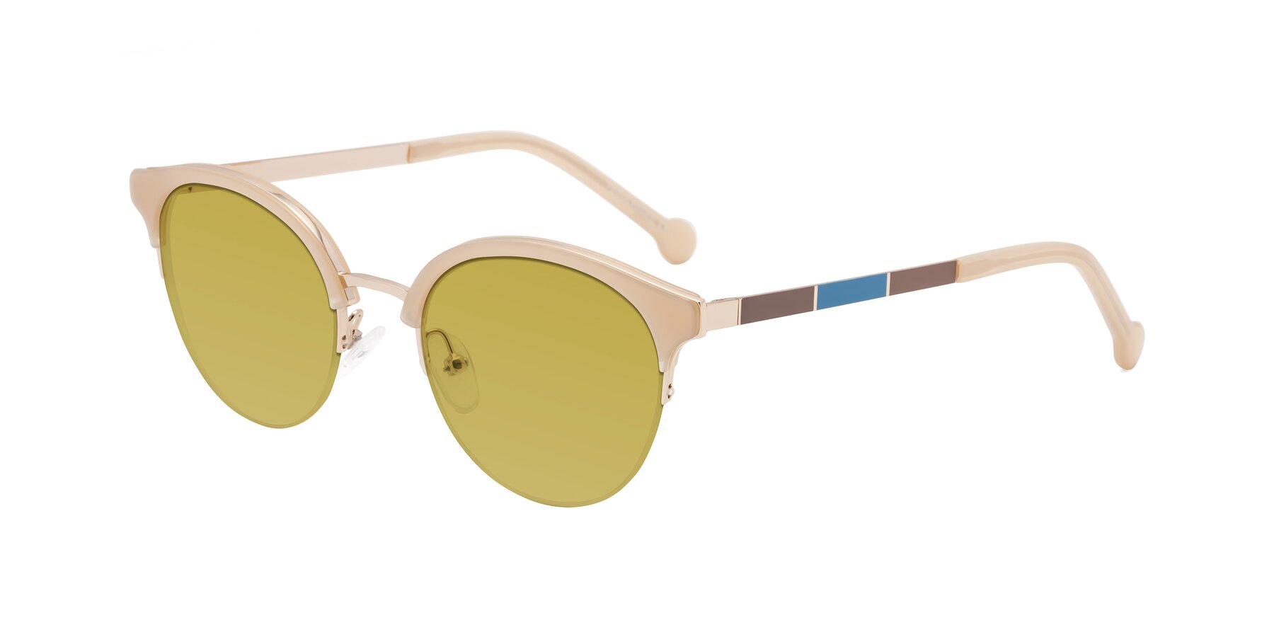 Angle of Icream in Beige-Gold with Champagne Tinted Lenses