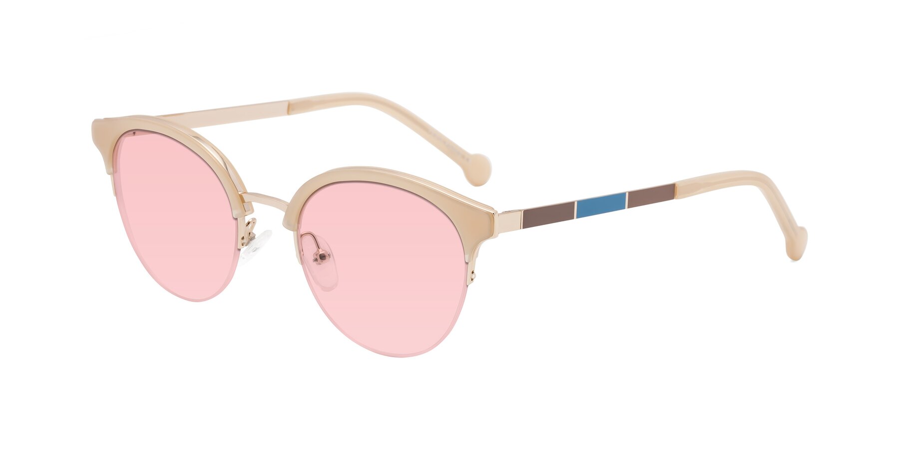 Angle of Icream in Beige-Gold with Light Garnet Tinted Lenses