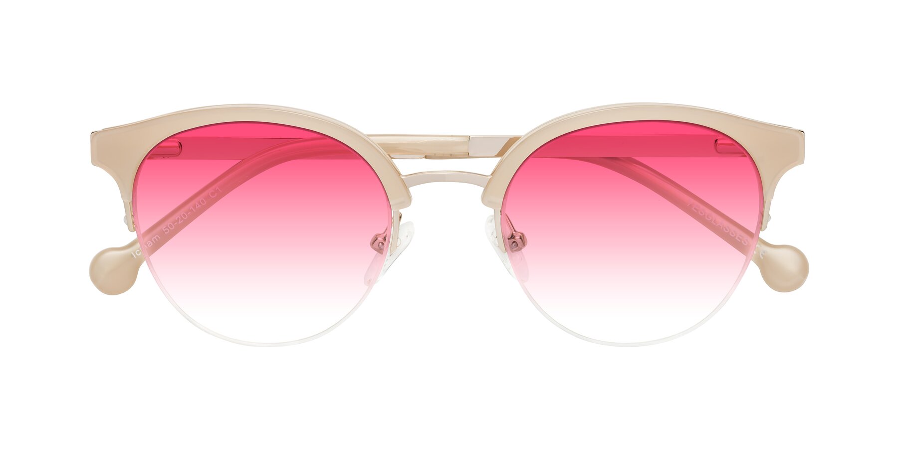 Folded Front of Icream in Beige-Gold with Pink Gradient Lenses