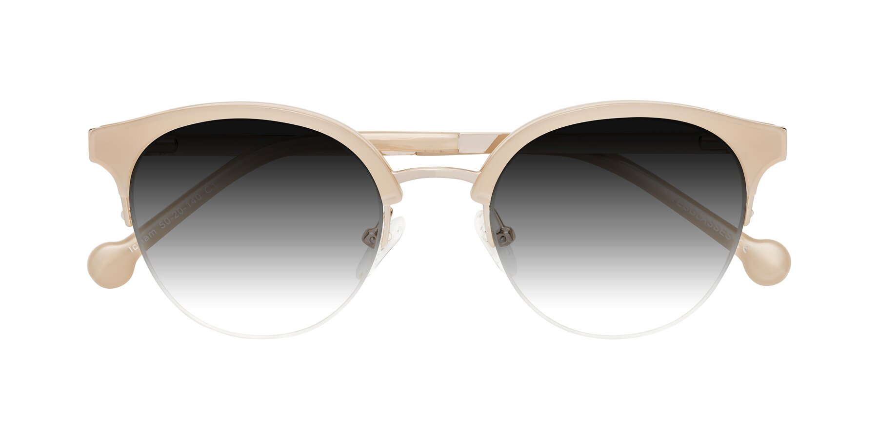 Folded Front of Icream in Beige-Gold with Gray Gradient Lenses