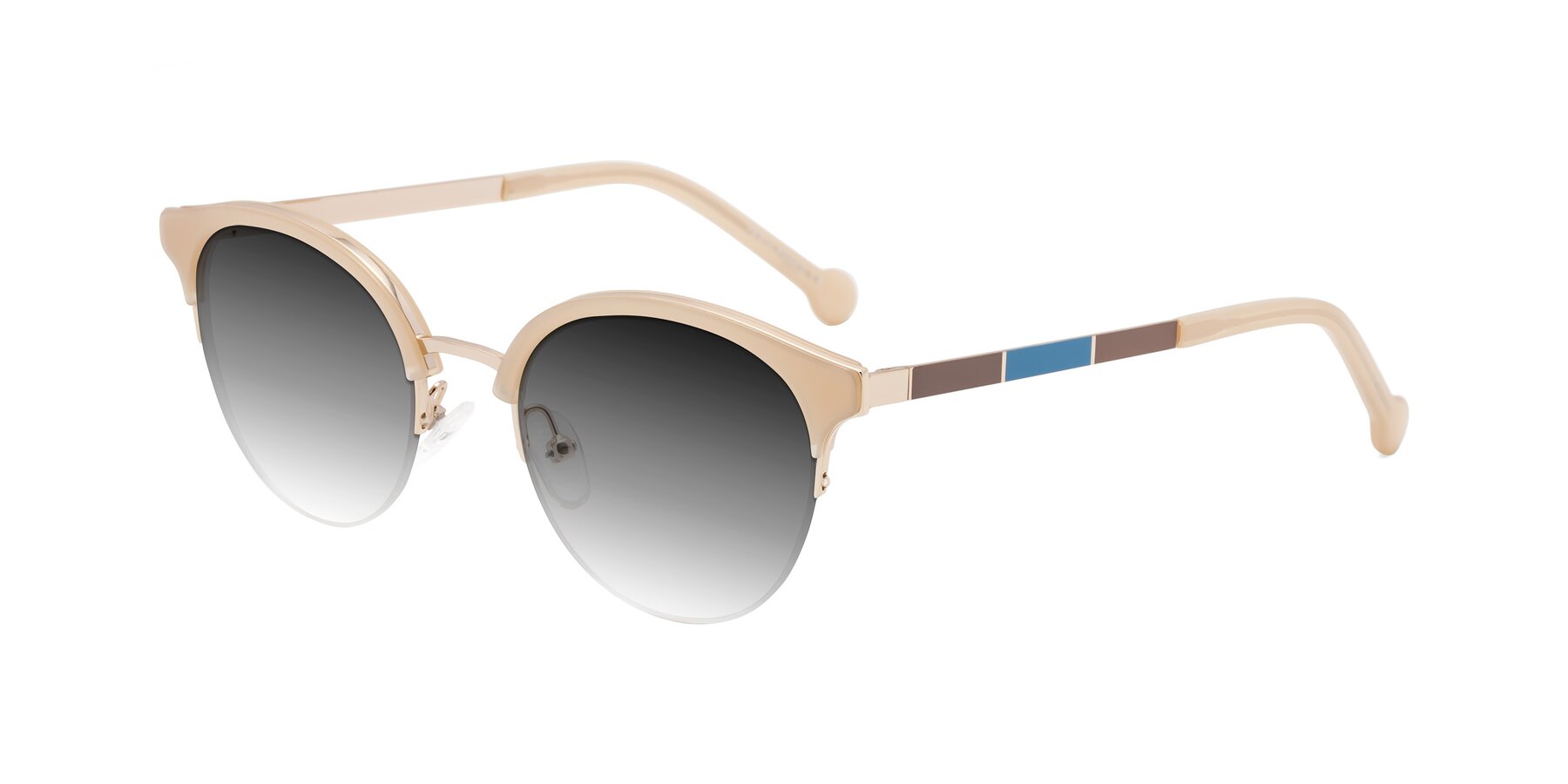 Angle of Icream in Beige-Gold with Gray Gradient Lenses