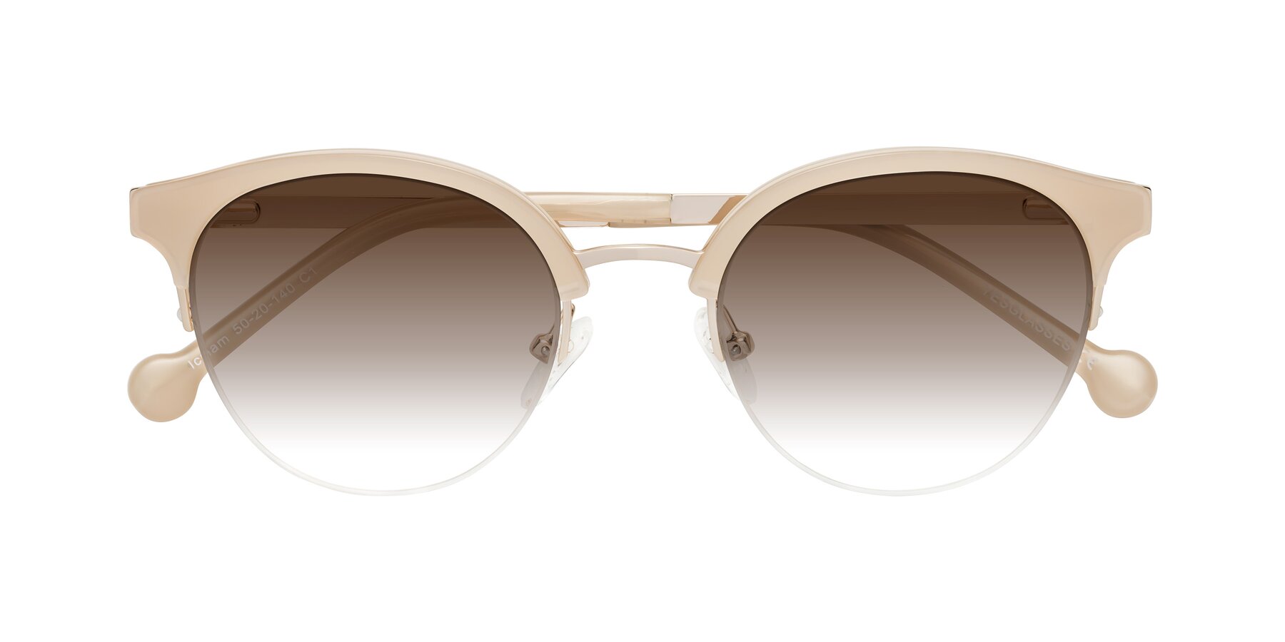 Folded Front of Icream in Beige-Gold with Brown Gradient Lenses