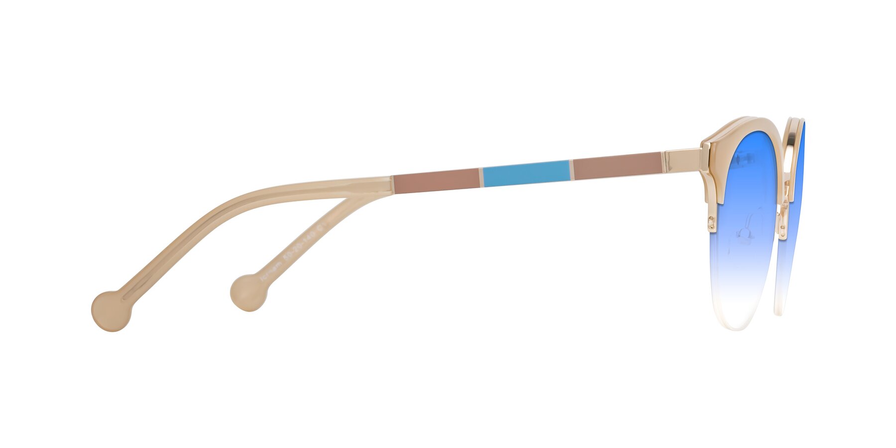 Side of Icream in Beige-Gold with Blue Gradient Lenses