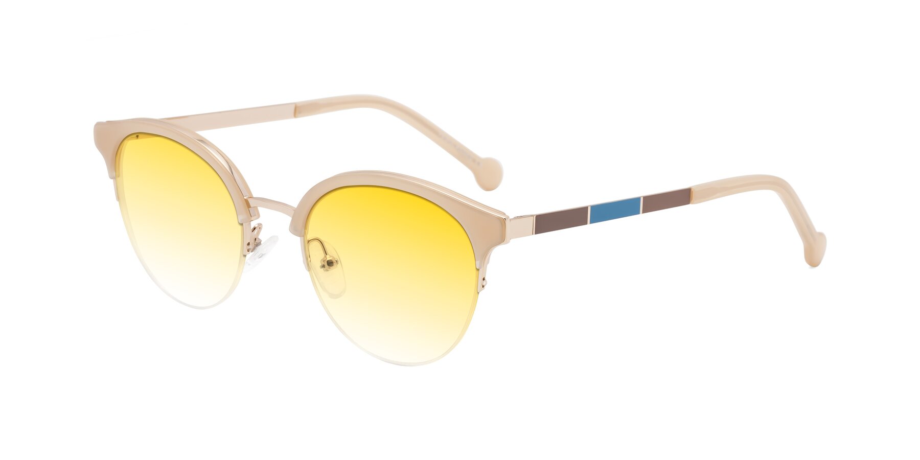 Angle of Icream in Beige-Gold with Yellow Gradient Lenses