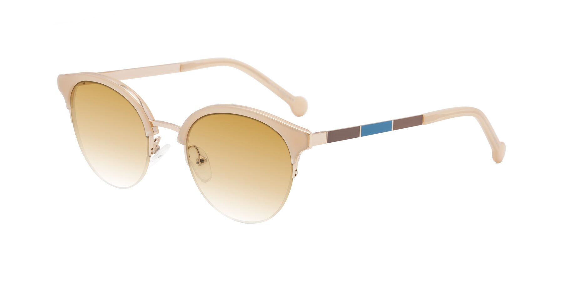 Angle of Icream in Beige-Gold with Champagne Gradient Lenses