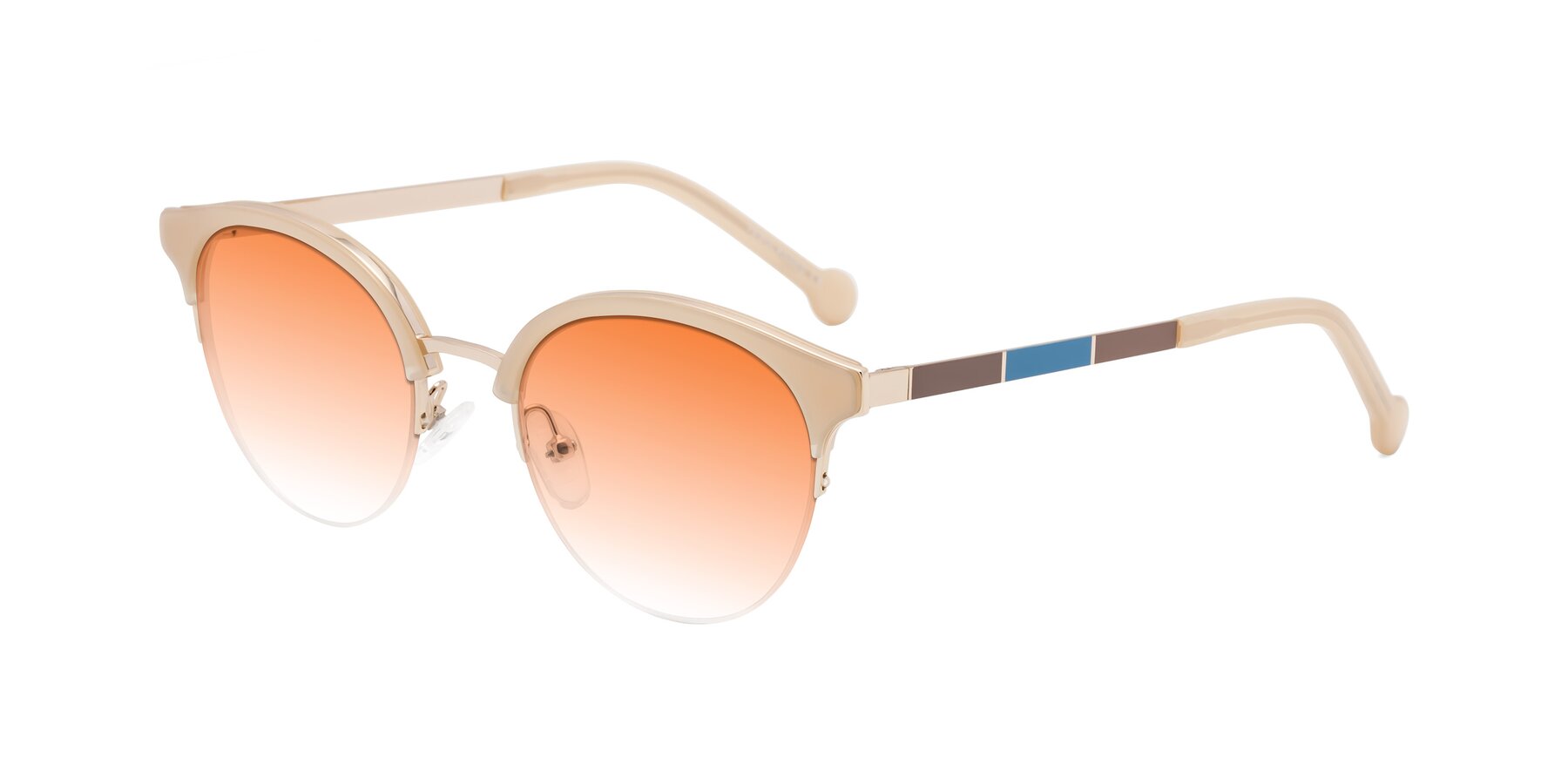 Angle of Icream in Beige-Gold with Orange Gradient Lenses