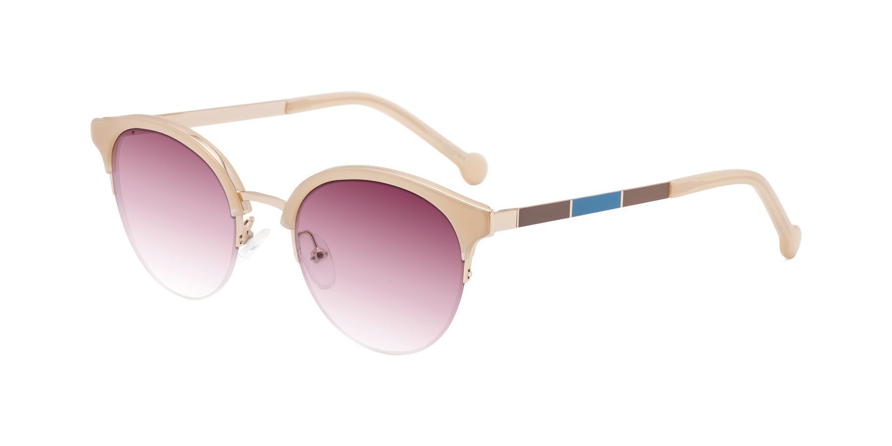 Angle of Icream in Beige-Gold with Wine Gradient Lenses