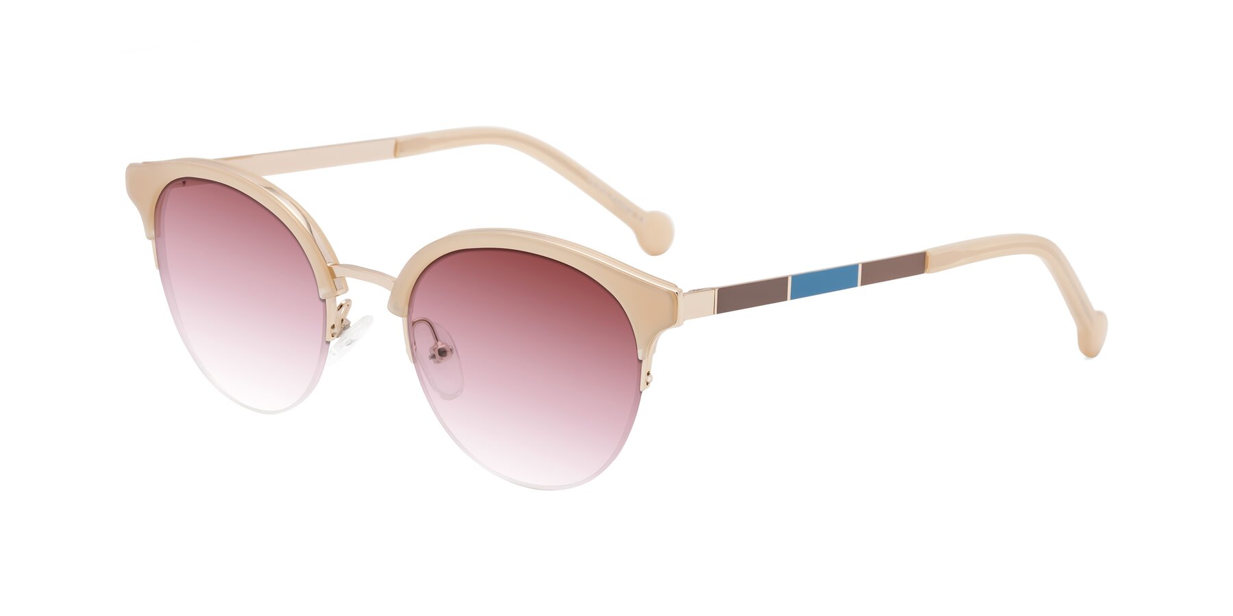 Angle of Icream in Beige-Gold with Garnet Gradient Lenses