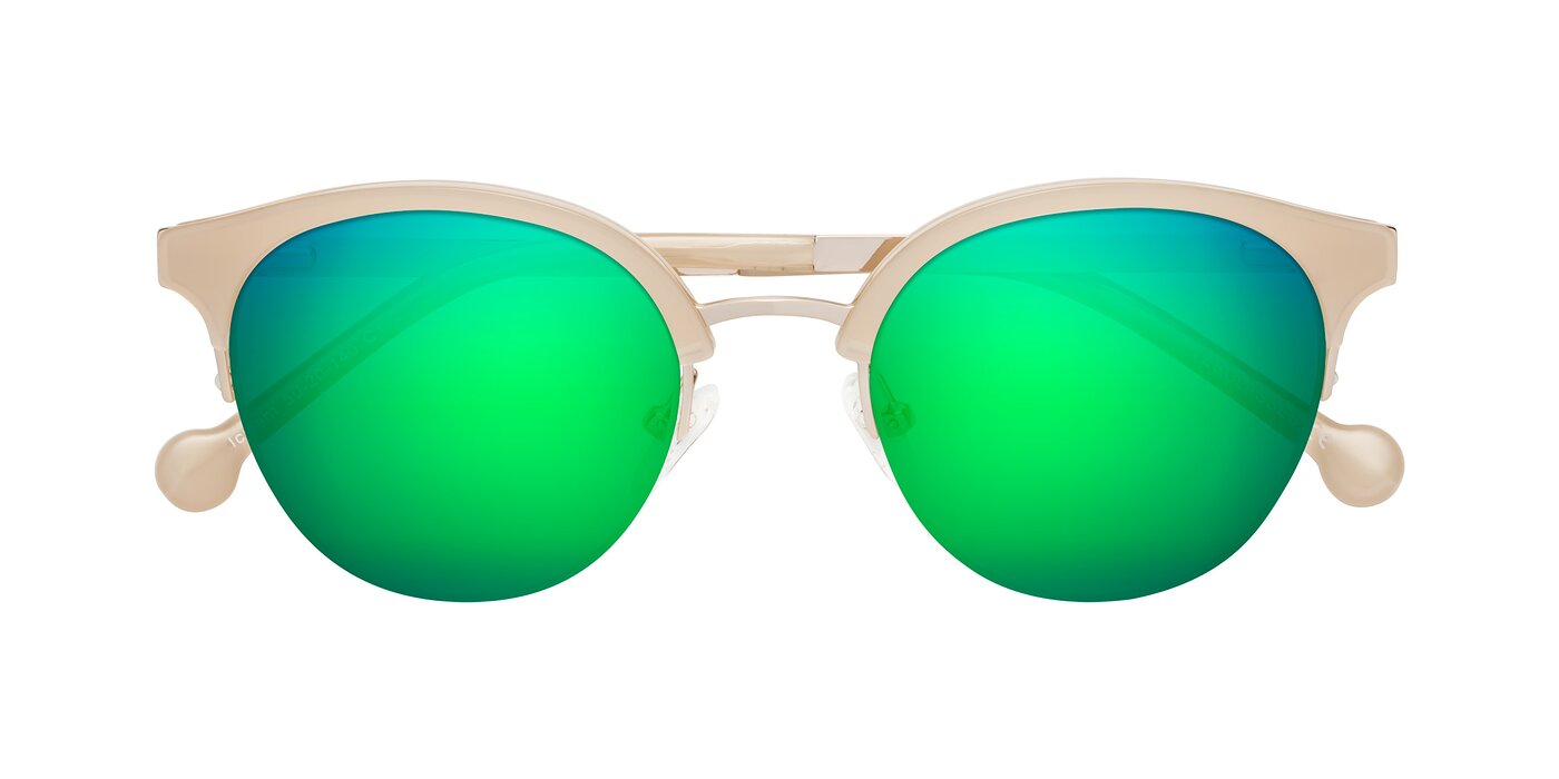 Icream - Beige / Gold Flash Mirrored Sunglasses