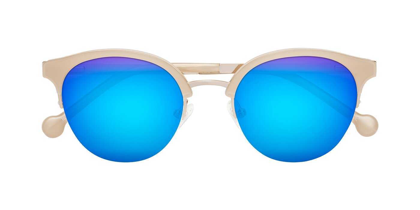 Icream - Beige / Gold Flash Mirrored Sunglasses