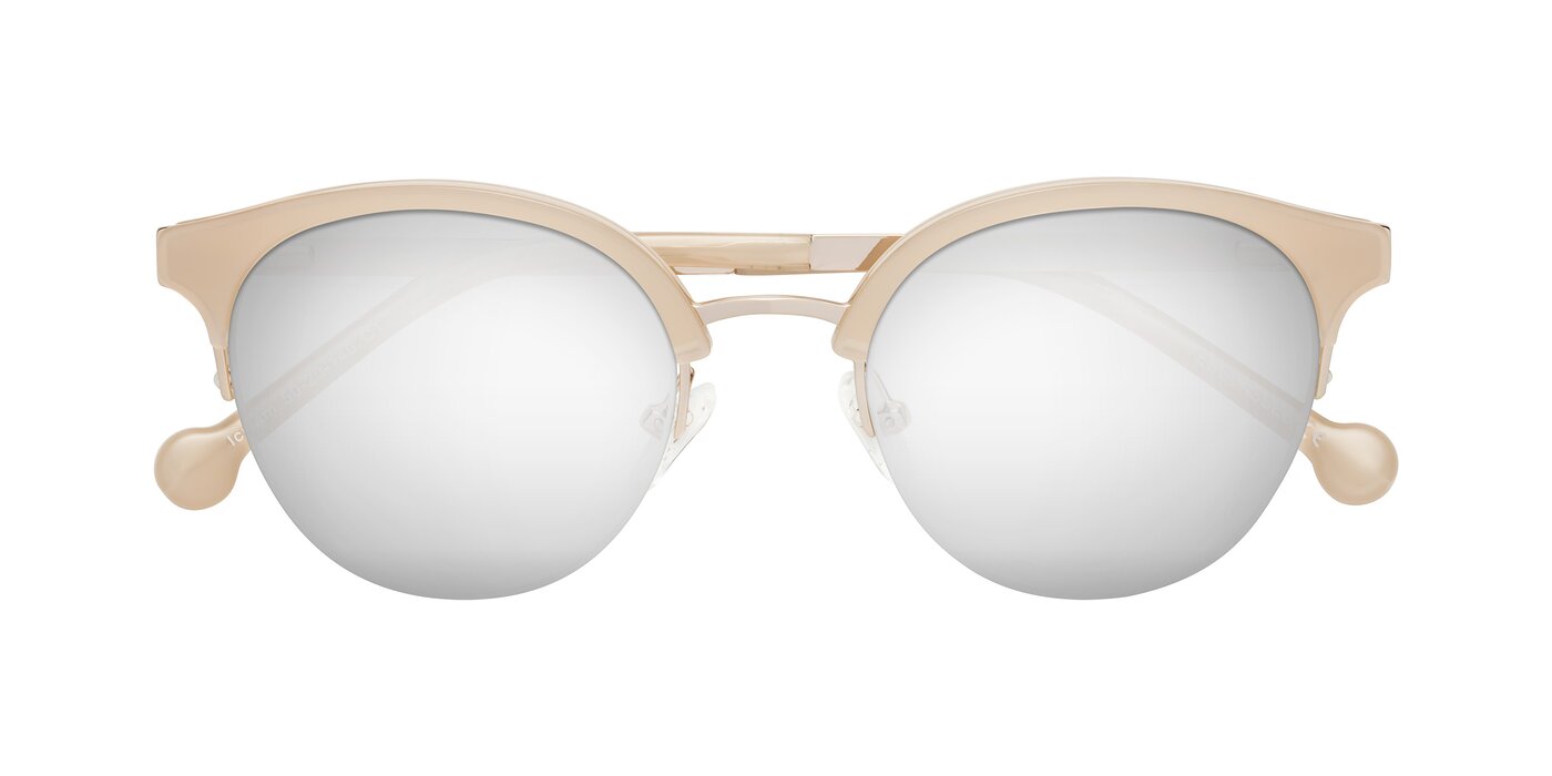 Icream - Beige / Gold Flash Mirrored Sunglasses