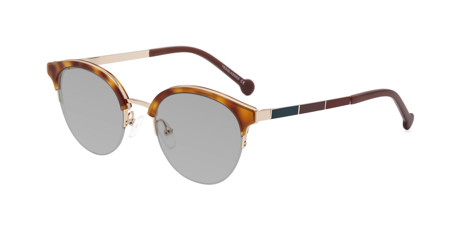 Angle of Icream in Tortoise-Gold with Light Gray Tinted Lenses