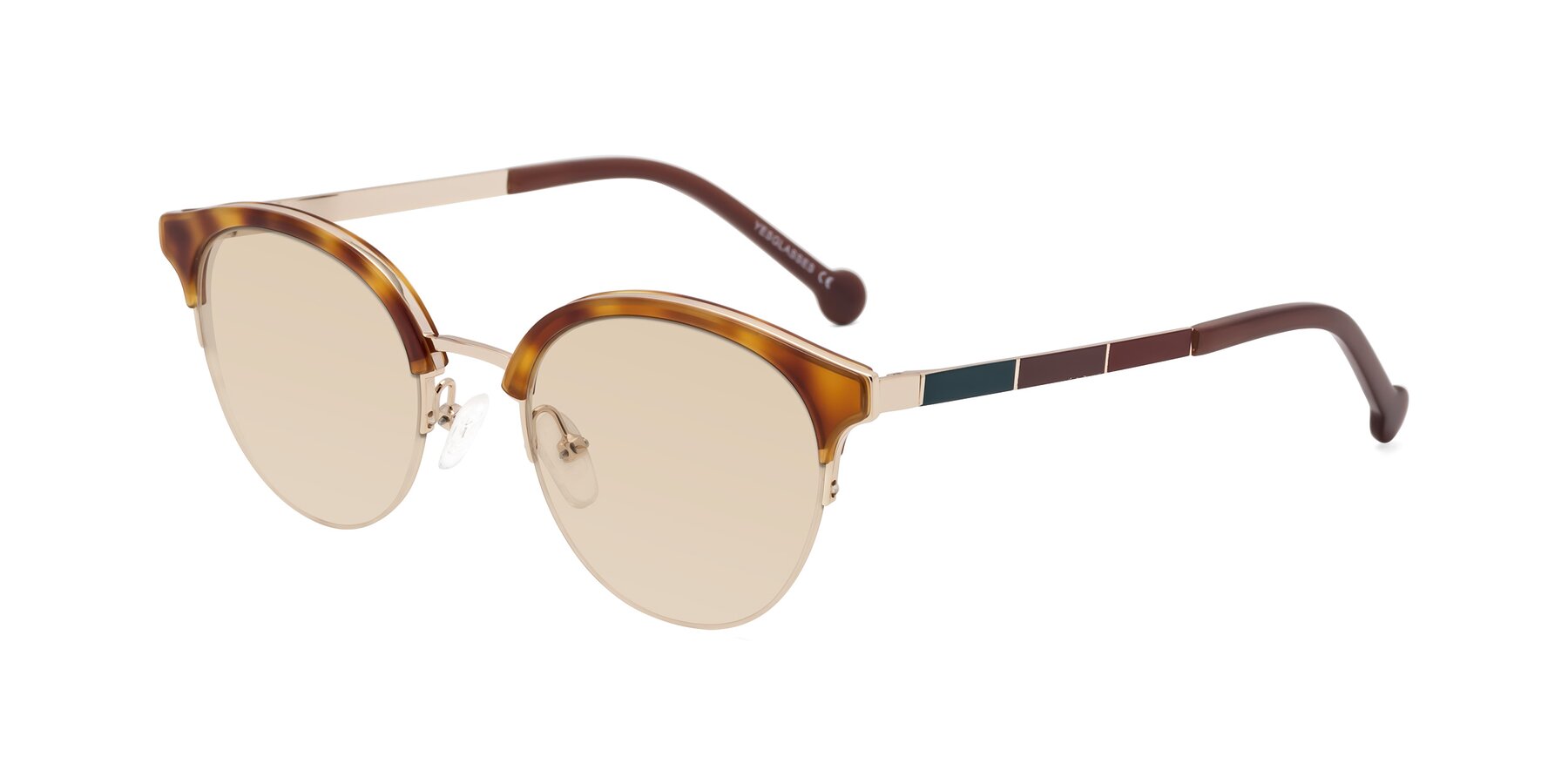 Angle of Icream in Tortoise-Gold with Light Brown Tinted Lenses