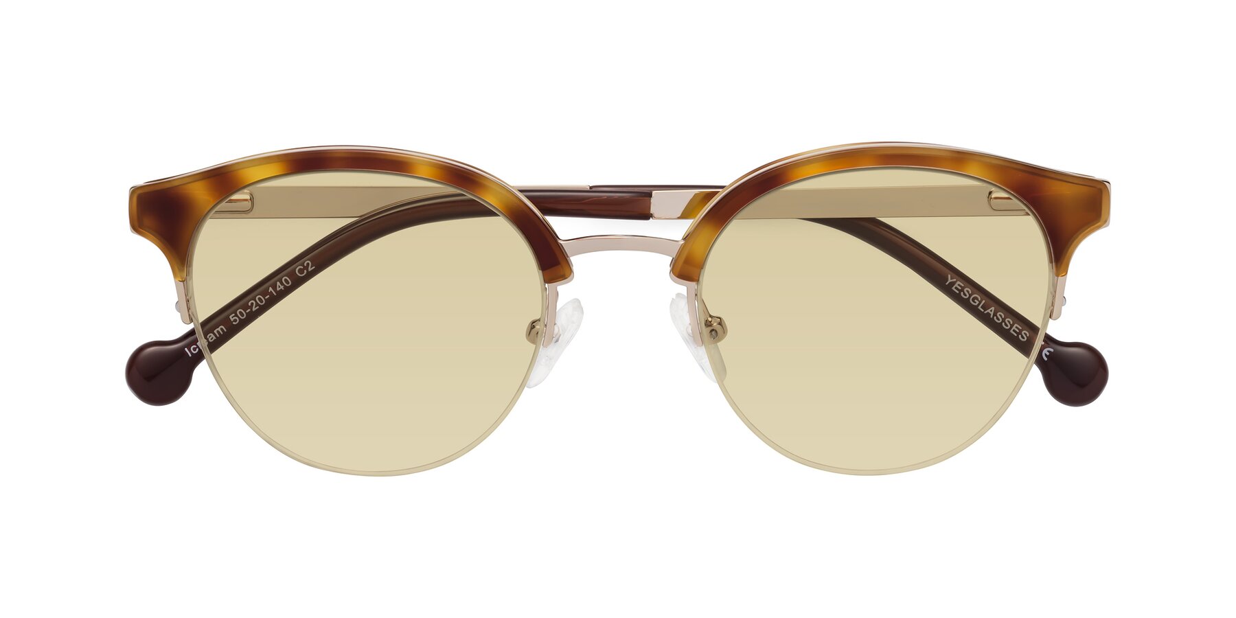 Folded Front of Icream in Tortoise-Gold with Light Champagne Tinted Lenses