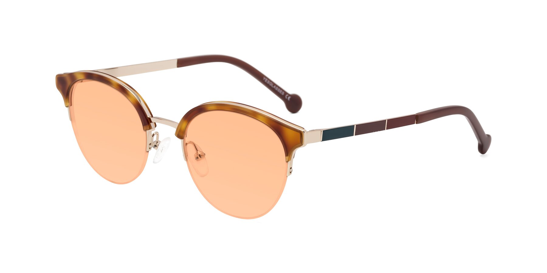 Angle of Icream in Tortoise-Gold with Light Orange Tinted Lenses