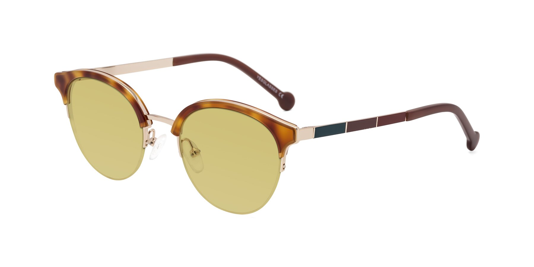 Angle of Icream in Tortoise-Gold with Medium Champagne Tinted Lenses