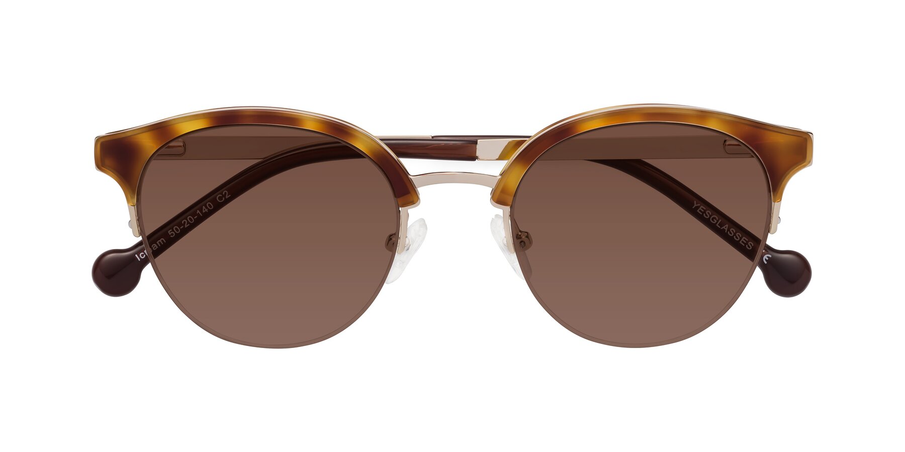 Folded Front of Icream in Tortoise-Gold with Brown Tinted Lenses