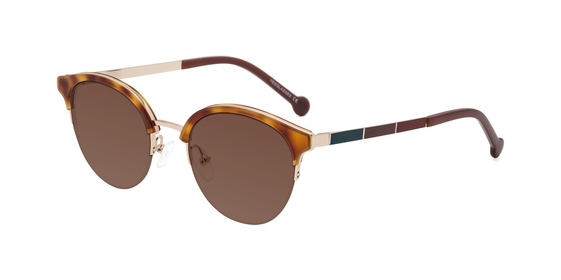 Angle of Icream in Tortoise-Gold with Brown Tinted Lenses