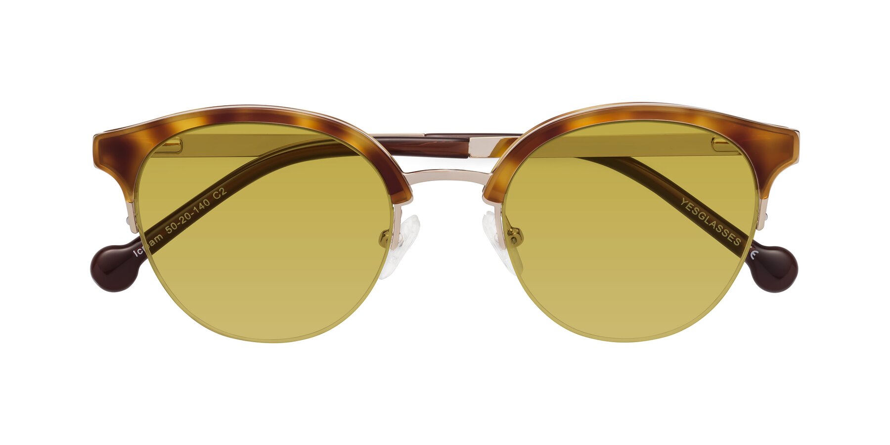 Folded Front of Icream in Tortoise-Gold with Champagne Tinted Lenses