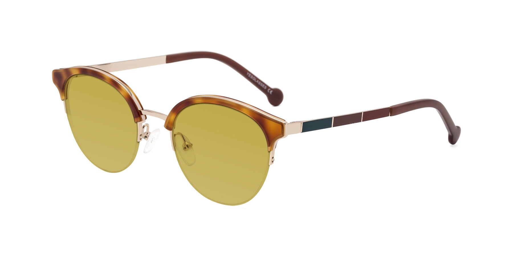 Angle of Icream in Tortoise-Gold with Champagne Tinted Lenses