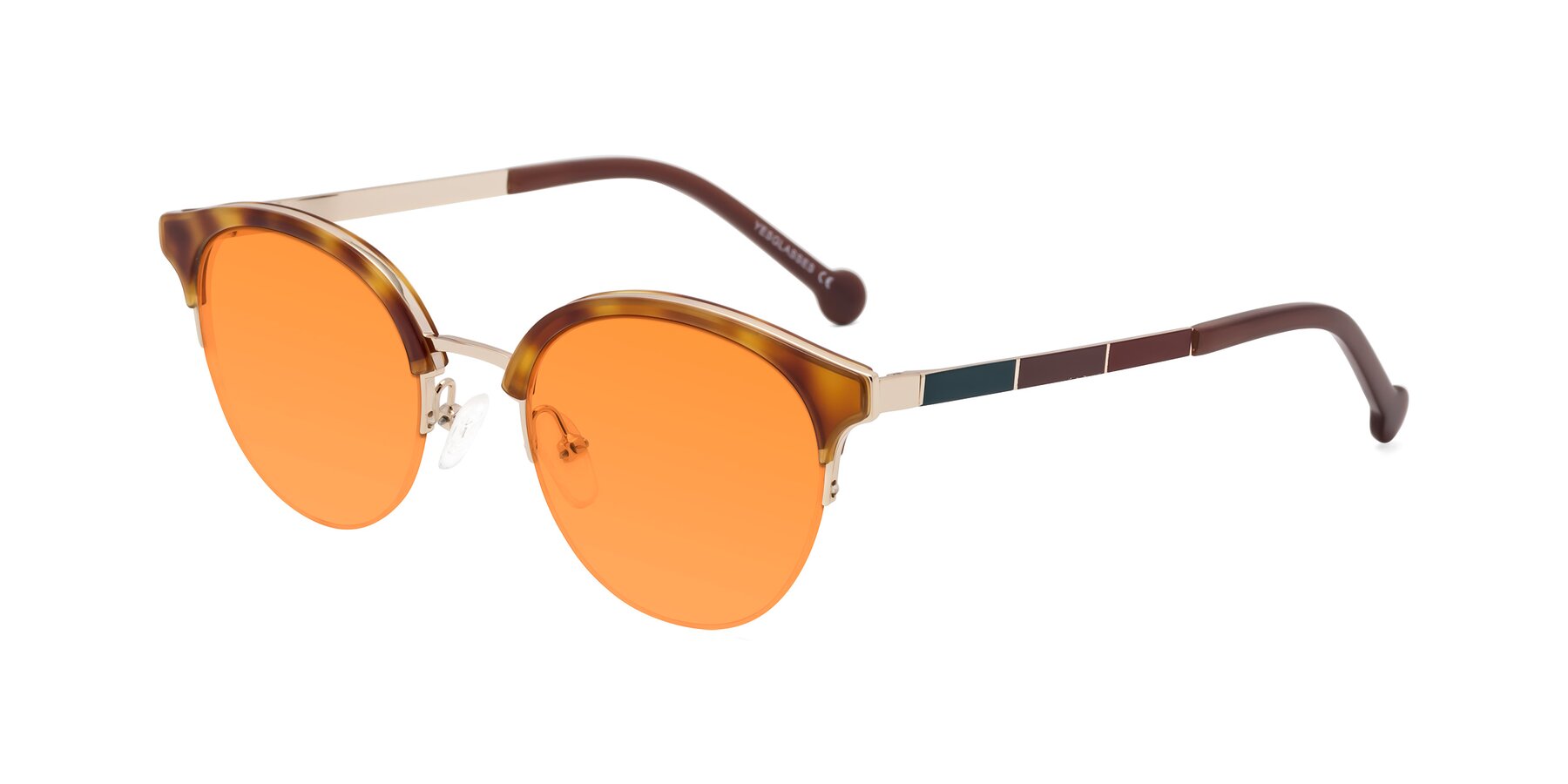 Angle of Icream in Tortoise-Gold with Orange Tinted Lenses