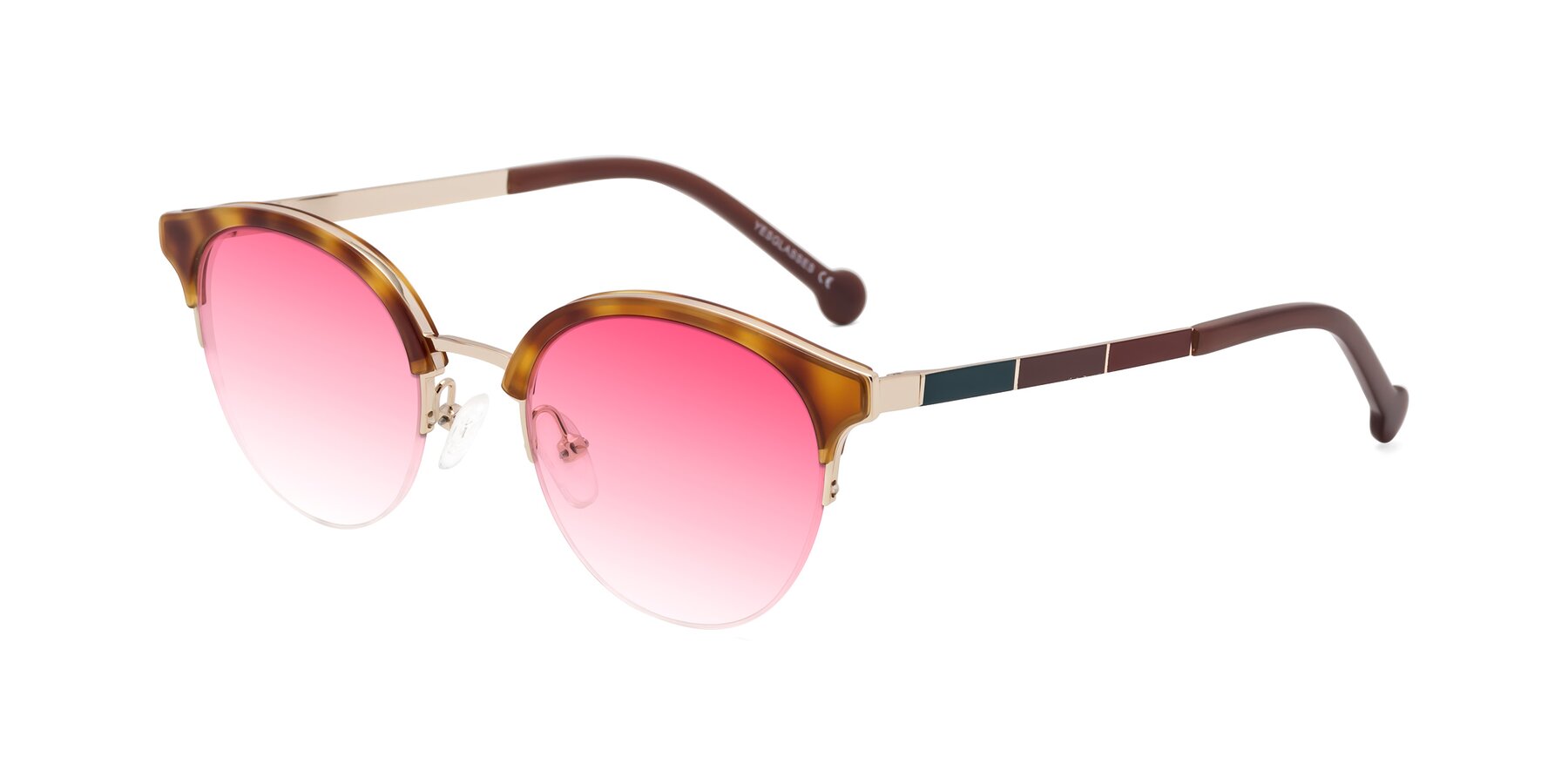 Angle of Icream in Tortoise-Gold with Pink Gradient Lenses