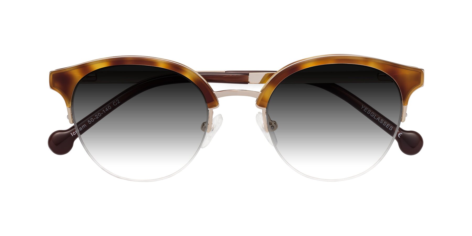 Folded Front of Icream in Tortoise-Gold with Gray Gradient Lenses