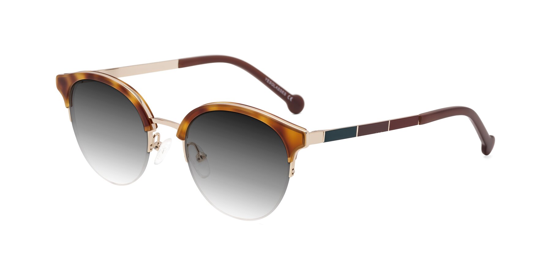 Angle of Icream in Tortoise-Gold with Gray Gradient Lenses