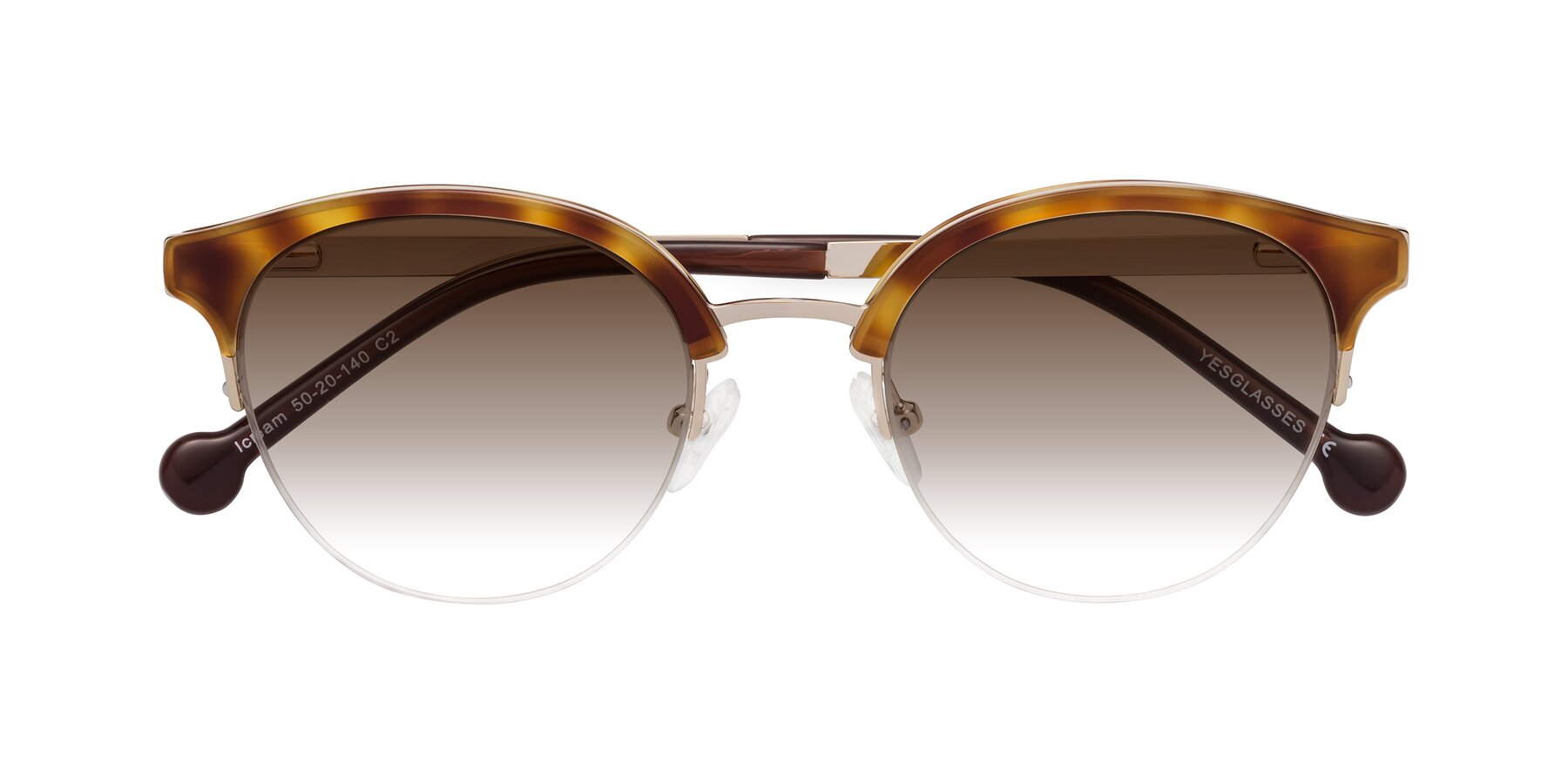 Folded Front of Icream in Tortoise-Gold with Brown Gradient Lenses